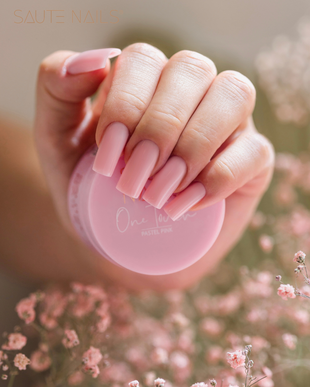 One Touch, Pastel Pink, Gel autonivelante, SAUTE NAIL, carmencitanails