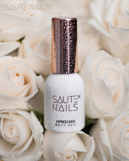 Express Base White Rose ,Saute Nails, carmencitanails